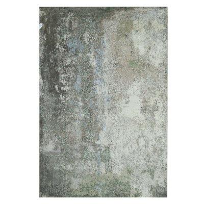 Handmade Silk and Wool Abstract Area Rug