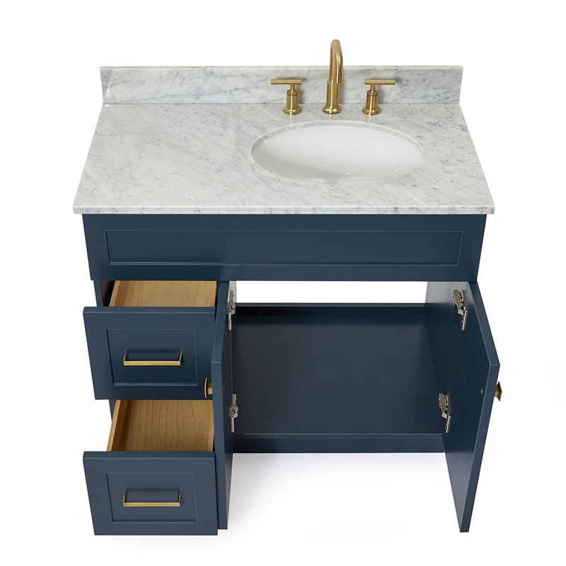 Ensemble de meuble-lavabo simple 37 po Partham, Bleu minuit