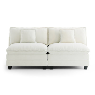Canapé modulaire rembourré en L en chenille de 76,8 po avec repose-pieds Mandurah