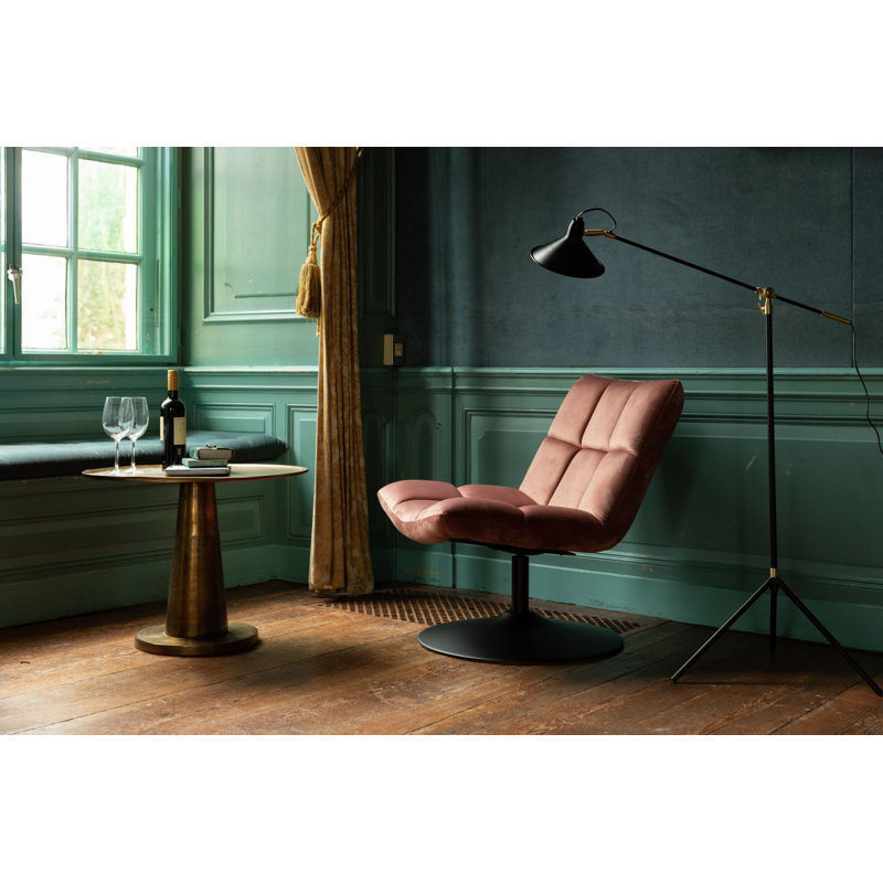 Bar Swivel Lounge Chair, Golden Brown Velvet