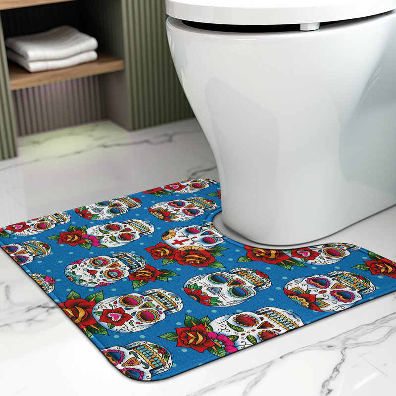 Multicolore tapis de salle de bain Sugar Skull