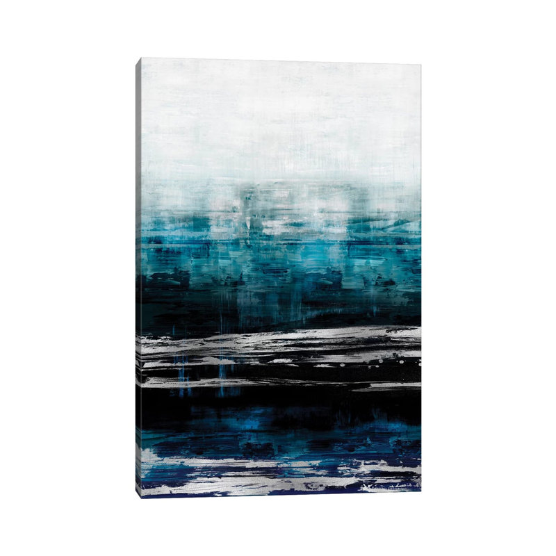 Aqua Reflections With Silver by Allie Corbin - Wrapped Canvas Gallery-Wrapped Canvas Giclée, 20.32 cm H x 30.48 cm W