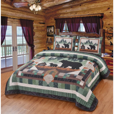 Ensemble de literie à courtepointe Bear Cabin in the Pines