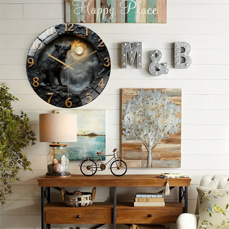 Horloge murale loup Howling