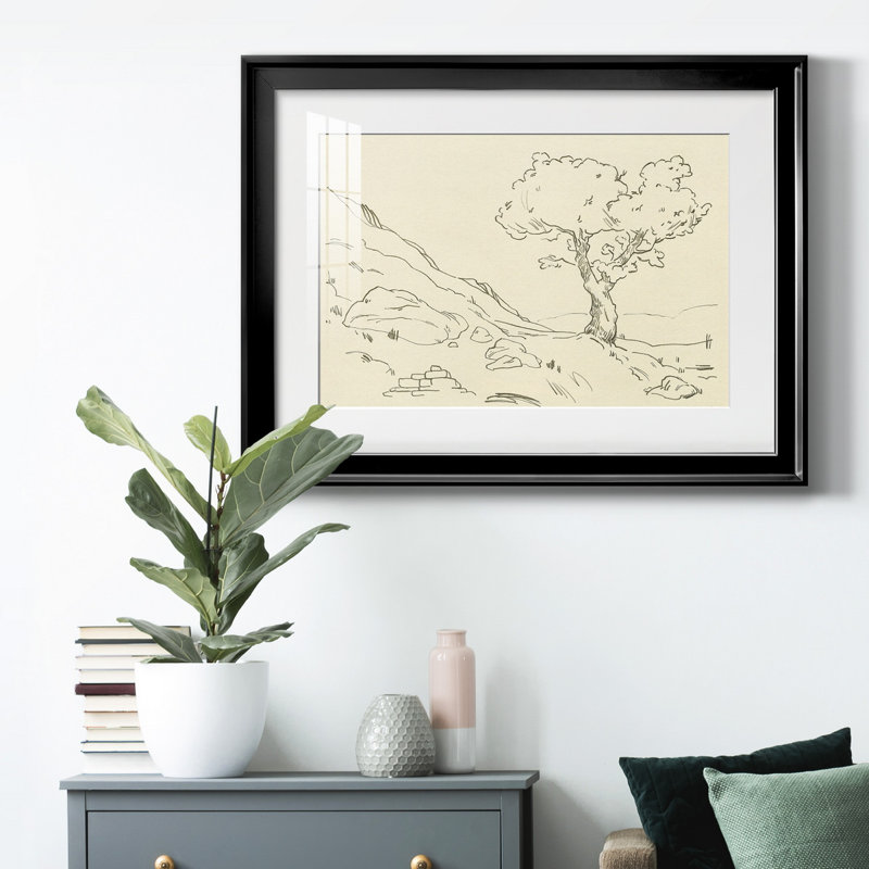 Chêne Christchurch I, H 22,5 po x l 30,5 po x P 1 po, Papier avec cadre noir, Blanc