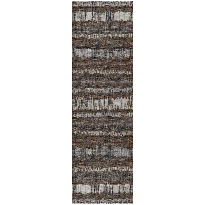 Tapis à poils longs de qualité supérieure lavable à la machine, Brun, Tapis de couloir 2 pi 3 po x 7 pi 6 po