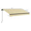 Auvent rétractable manuel 8 pi x 6,5 pi, abri de soleil pour terrasse avec tissu 280 g / m², cadre en aluminium pour divers endroits, manivelle de parasol de balcon beige, cadre stable, abat-jour