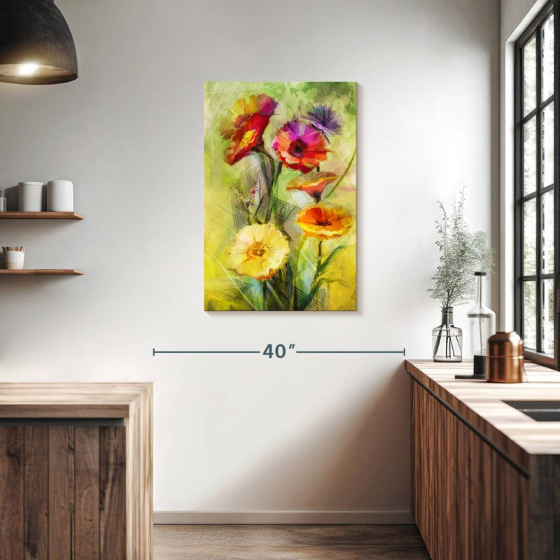 Harnek été floral abstrait, H 36 po x l 24 po