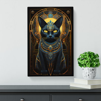 Egyptian Cat Conceptual - Wrapped Canvas