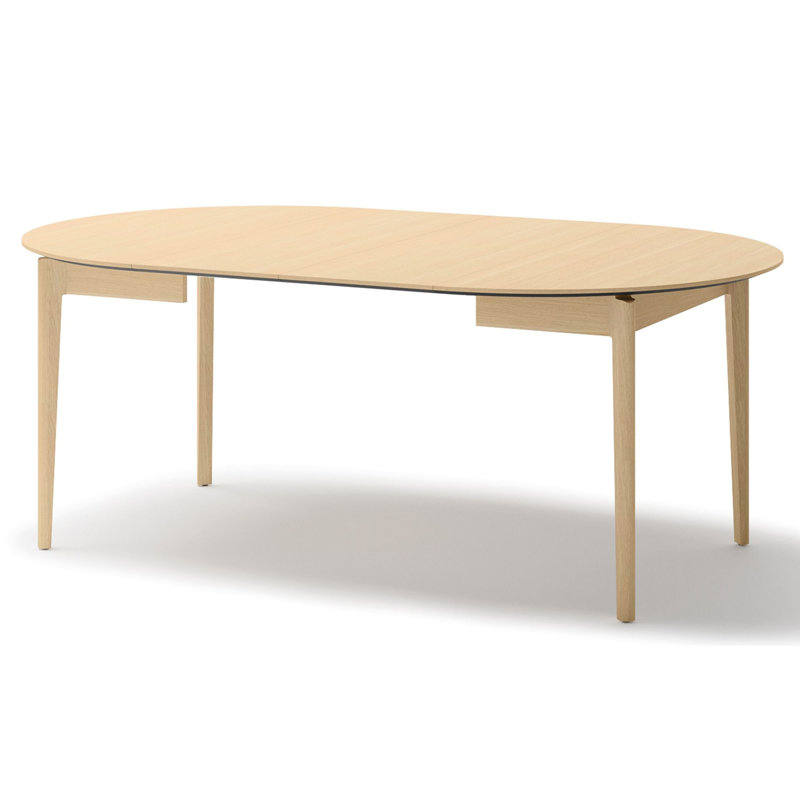 Extendable Round Dining Table, Beige