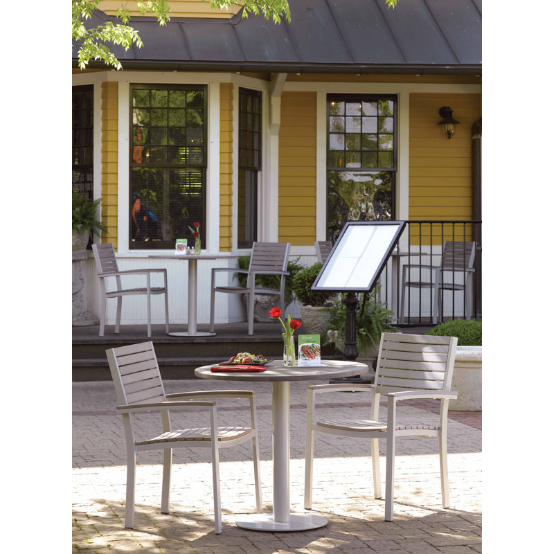 Travira Outdoor Round Bistro Table, 24" W x 24" L, Tekwood Vintage