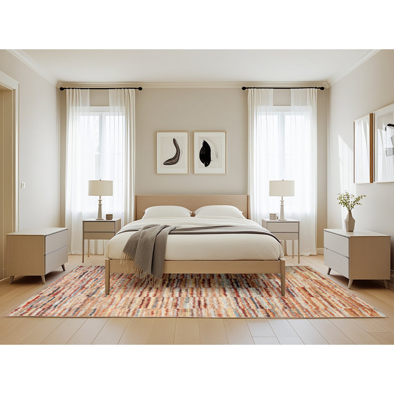 Tapis brun/violet/gris zone contemporaine, Rectangle 5 pi x 8 pi