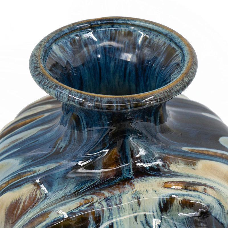 Vase décoratif en céramique émaillée réactive pour décor ou arrangements floraux