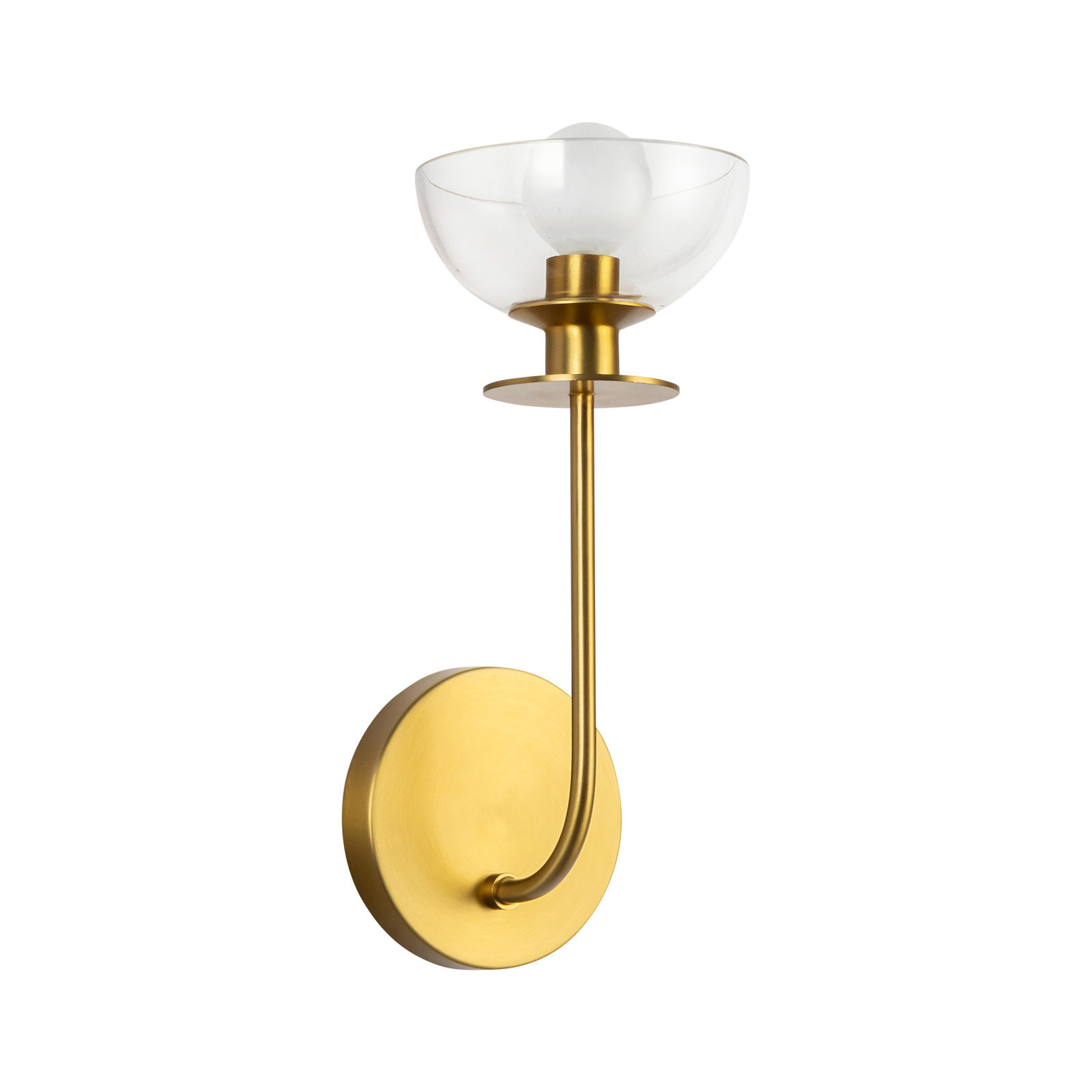 Blakehurst Single Transparent Bath Sconce, Brushed Gold