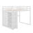 Wood Full Size Loft Bed With Wardrobe, Shelves And LED Light-1908517608