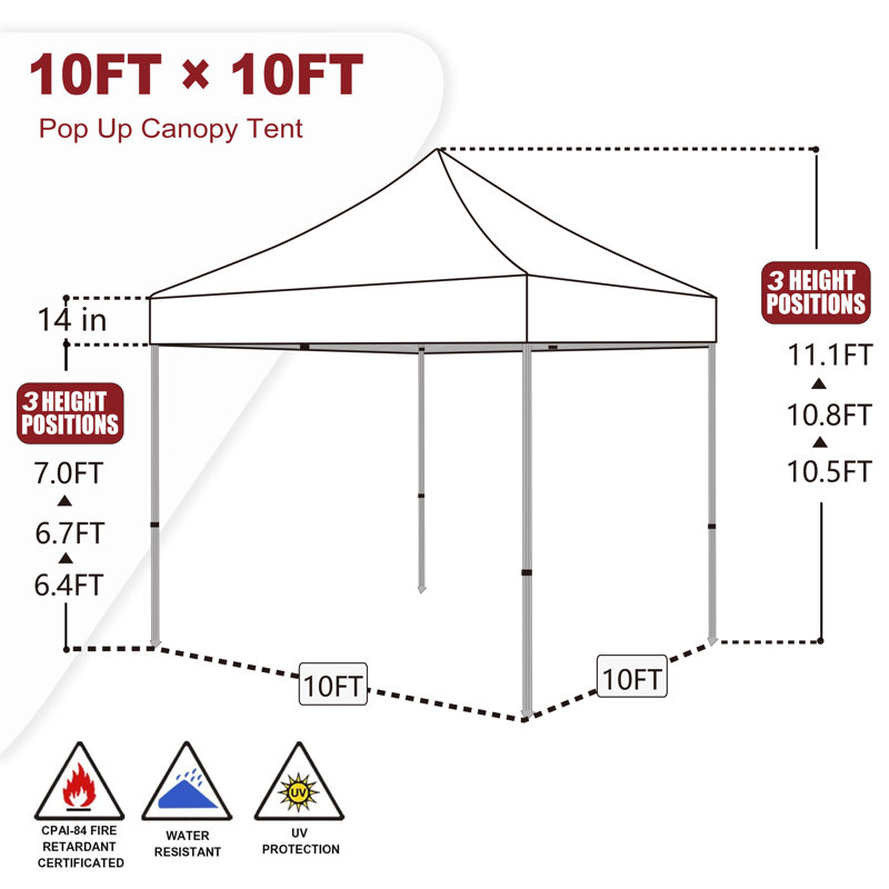 Amaziyah 96'' W x 96'' D Steel Pop-Up Canopy, Grass Green, 10ft x 10ft