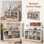 Bibliothèque cubique avec rangement, tablette moderne de style ferme en MDF noyer blanc pour la maison