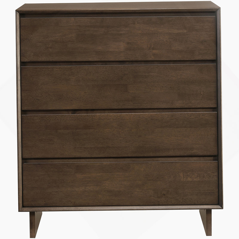Commode 4 tiroirs brun chaud
