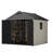 8 Ft. W X 8 Ft. D Plastic Storage Shed With Floor, Resin Shed With Reinforced Steel Structure, Beige