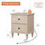 Table de bout à 2 tiroirs fabriquée à la main avec station de charge, beige-551862973