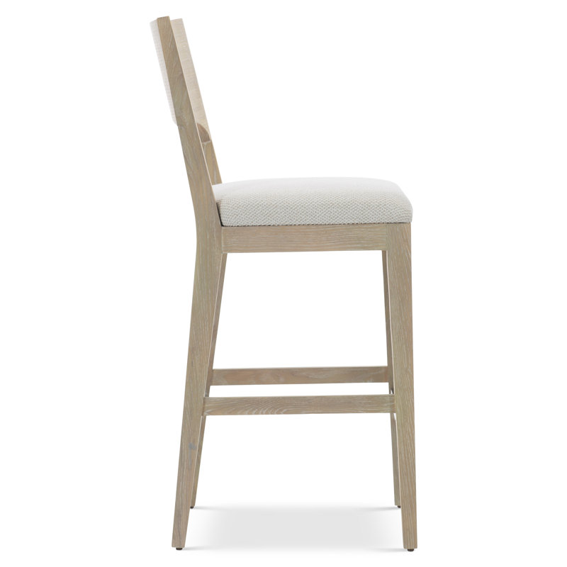 Transitional Dune Finish Adjustable White Oak Bar Stool