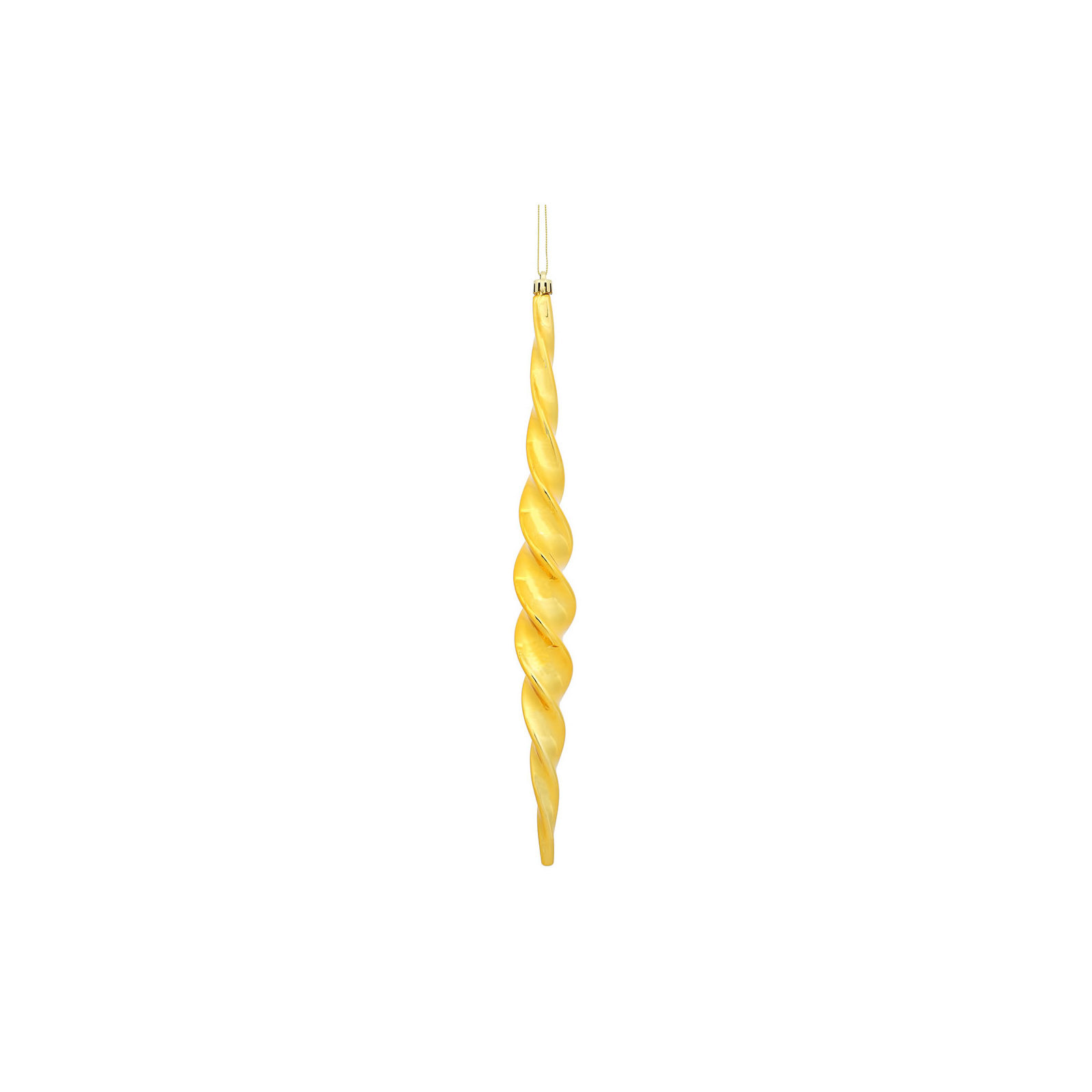 Shiny Spiral Icicle Christmas Ornament, Honey Gold