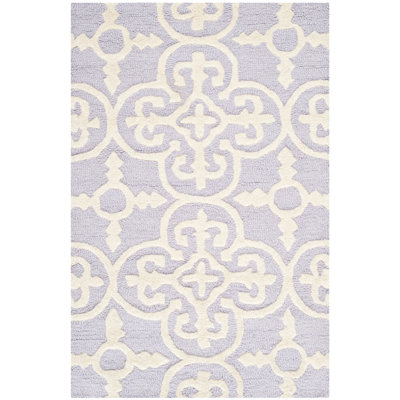 Clapham Hand-Tufted Wool Lavender/Ivory Area Rug