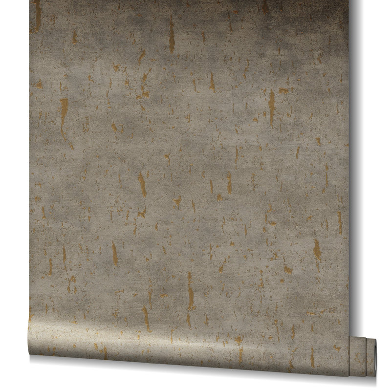 Rouleau de papier peint métallisé effet terre de terre Earth Collection, Doré