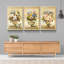 3 panneaux d'art mural encadré, 3 pièces, décoration florale, peinture pour cadeau de Noël, café, bureau, salle à manger, salon, salle de bain, chambre à coucher, prêt à accrocher, encadré sur toile-401579066