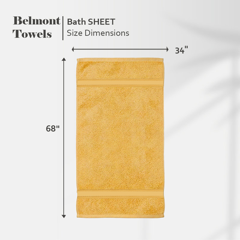 Belmont Zero Twist Cotton Medium Weight Soft Absorbent, Bath Sheet - 2 Pack, Green