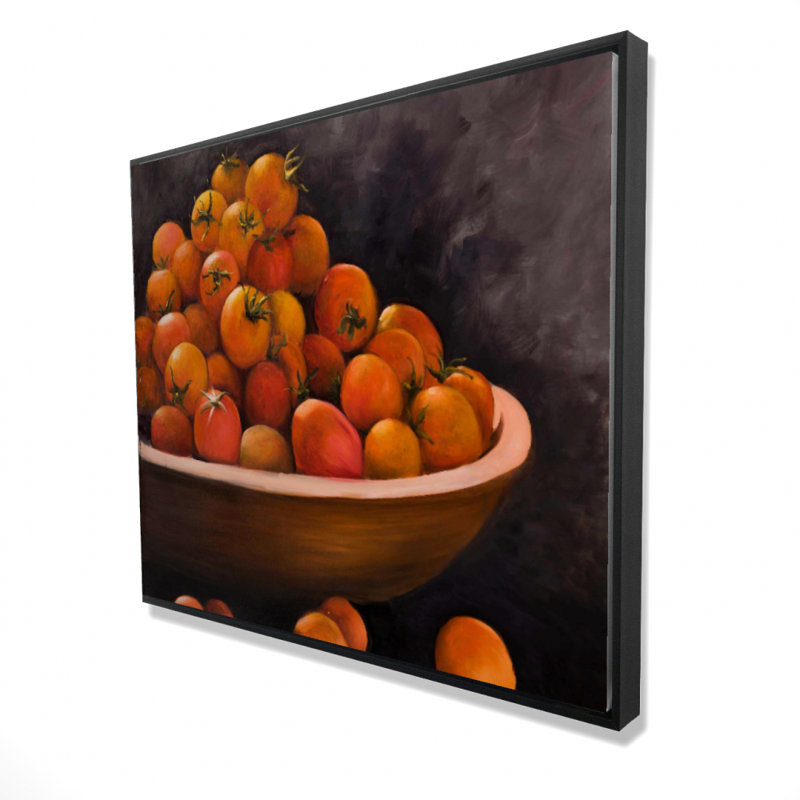 Bowl Of Cherry Tomatoes Print On Canvas