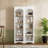 Free Standing 5 Tier Bookshelves, Bookcases Set Of 2, Farmhouse Two-Tone Storage Cabinet With Adjustable Shelves, Modern 72"H Kitchen Pantry Cabinet For Living Room, Home Office-402531066