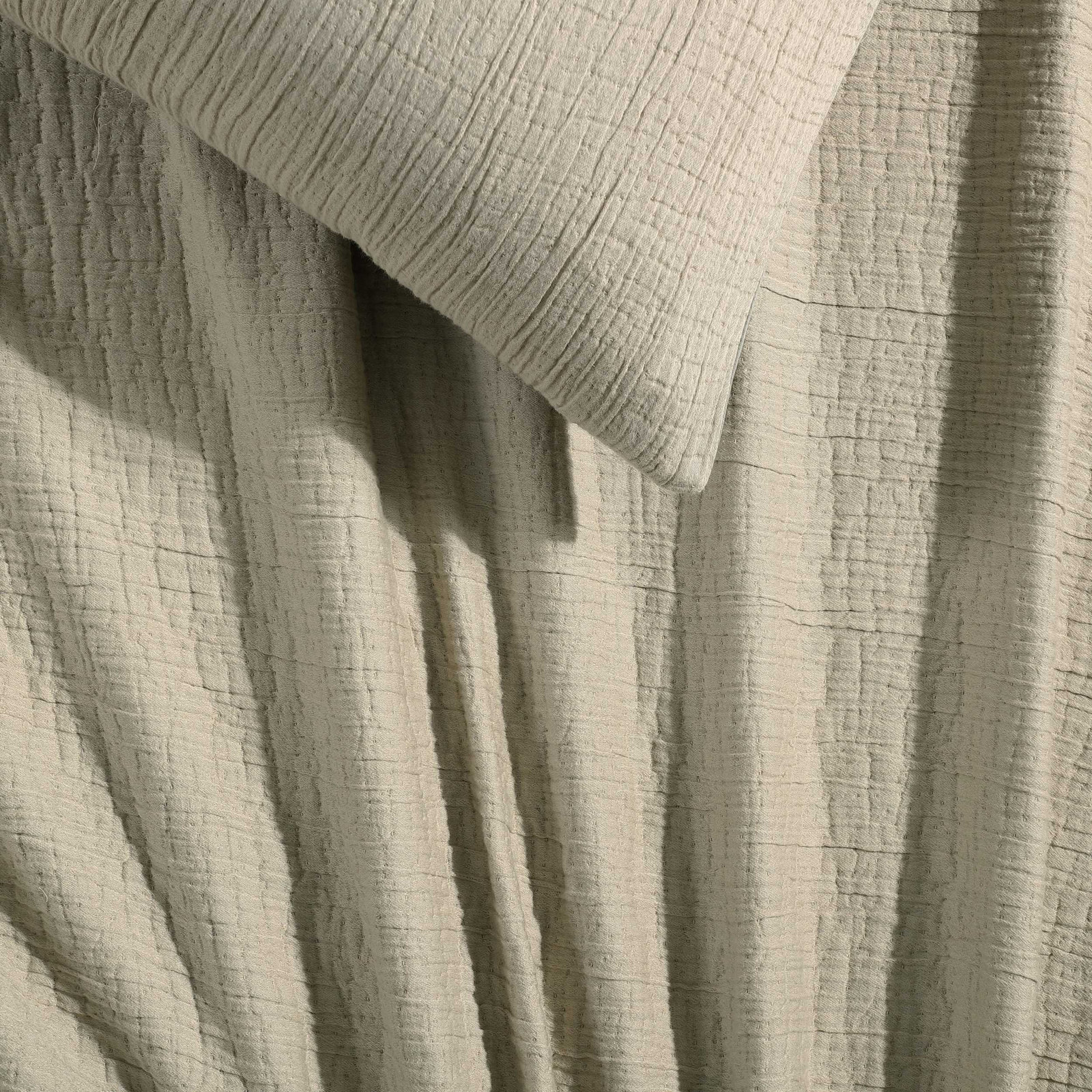 Washed Texture Cotton Duvet Cover Set, Queen Duvet Cover + 2 Standard Shams, Green