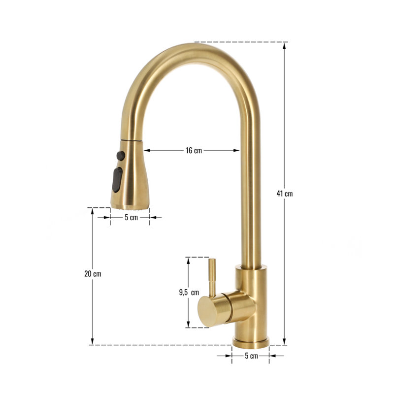 Belfry Kitchen Kitchen Faucet, Gold