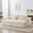 Oversized Cloud Plush Corduroy Chaise with 2 Footstools Fluffy Sleeper Loveseat for Living Room-106721577