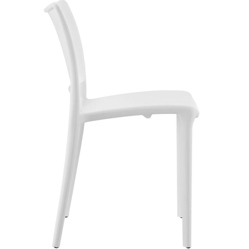 White Stackable Plastic Side Chair Set of 4