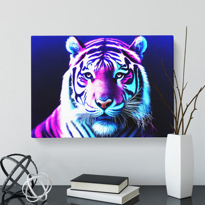 Neon Tiger - Wrapped Canvas