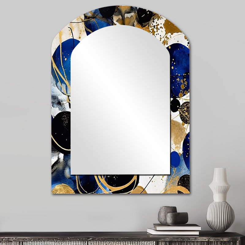 Muret - Miroir abstrait en métal, 34 po x 25 po