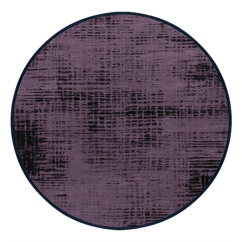 Tapis mauve lavable à la machine, Rond 4 pi