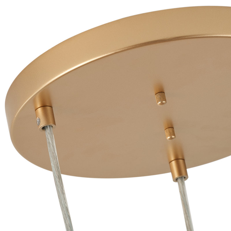 3-Lamp white gold adjustable glass pendant light