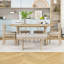 Ensemble de salle à manger 6 pièces avec table rectangulaire en bois, chaises rembourrées et banc-105981163