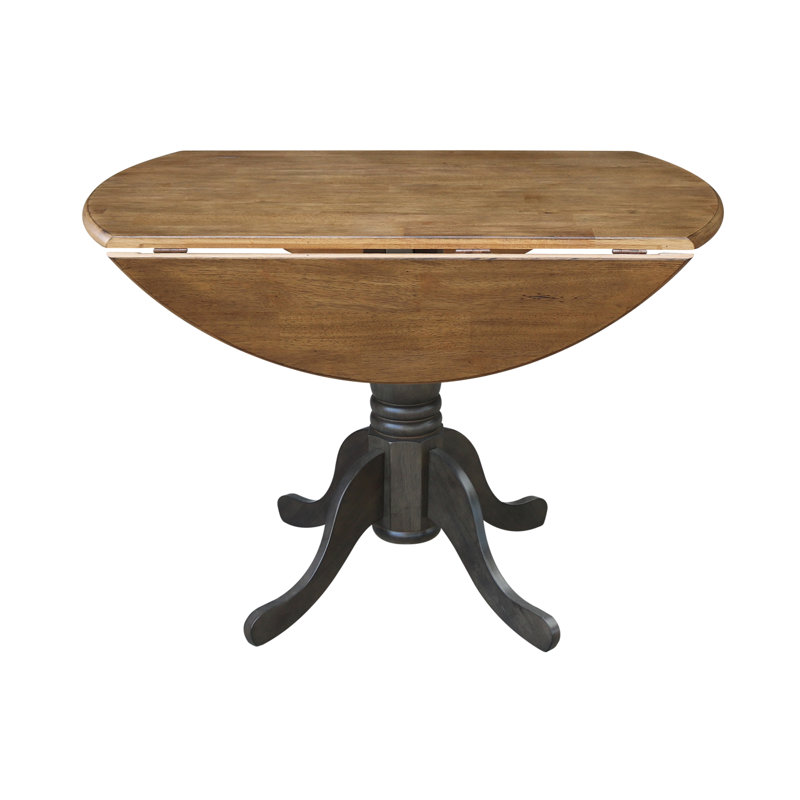 Galbraith Drop Leaf Solid Wood Dining Set, Hickory/Washed Coal