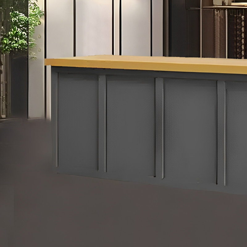 Large Rectangular Bar Counter，Rustic Reception Desk, Grey