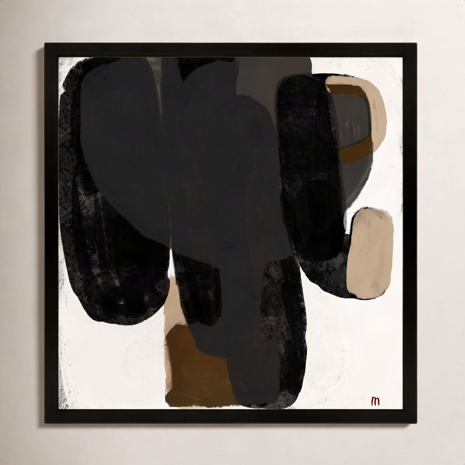 Abstract No. 2 Print, 24" H x 24" W x 1.25" D, Black