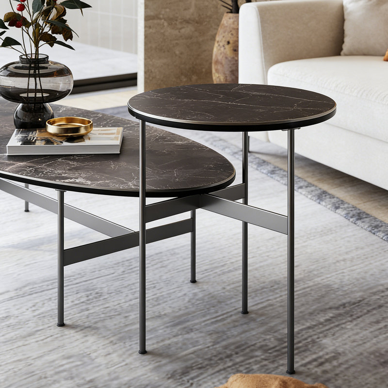 Ensemble de tables basses Modern Modern, Gris