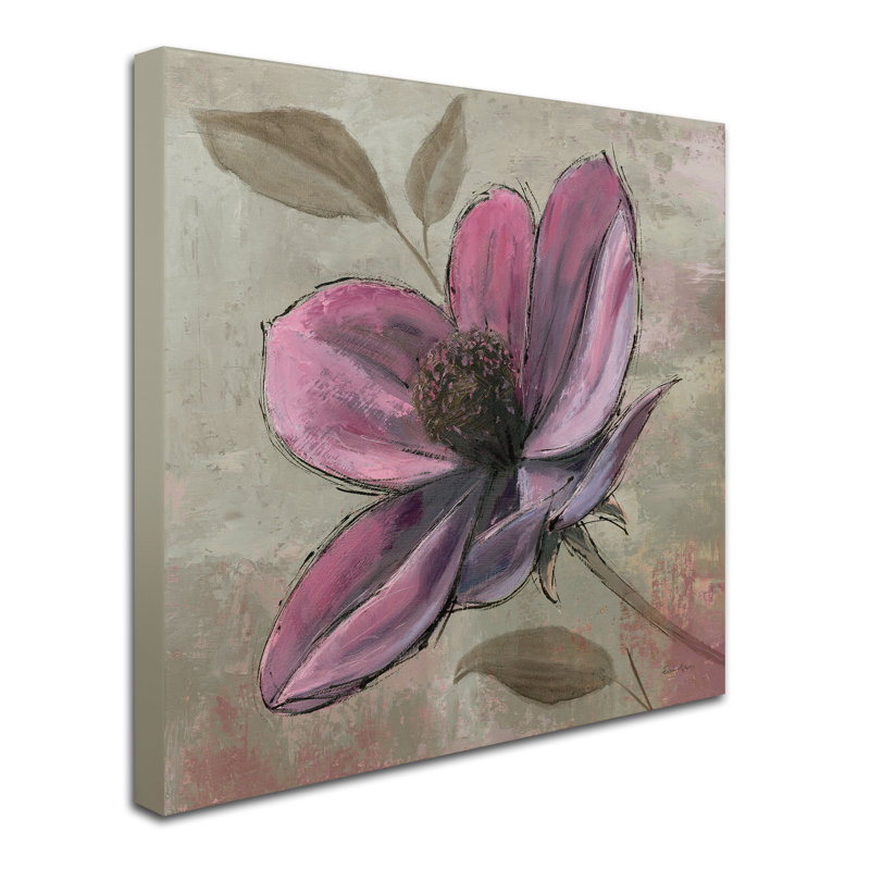 Plum Floral III Pink and Gray Canvas Art Print