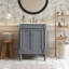 Meuble-lavabo avec lavabo en céramique, deux portes à fermeture amortie et grandes étagères de rangement, gris-2024271252-2024271259