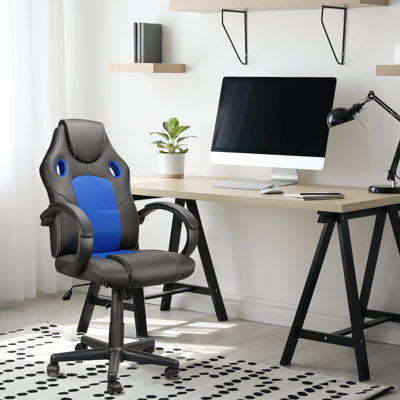 Fauteuil de jeu de course et de course réglable et ergonomique en cuir