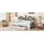 Lit de jour simple en bois avec tablettes de rangement, lit multifonctionnel avec deux tiroirs de rangement-889085202