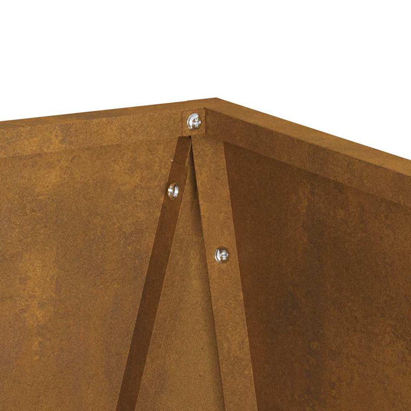 Planter Box, Rusty, 75cm H x 50cm W x 50cm D